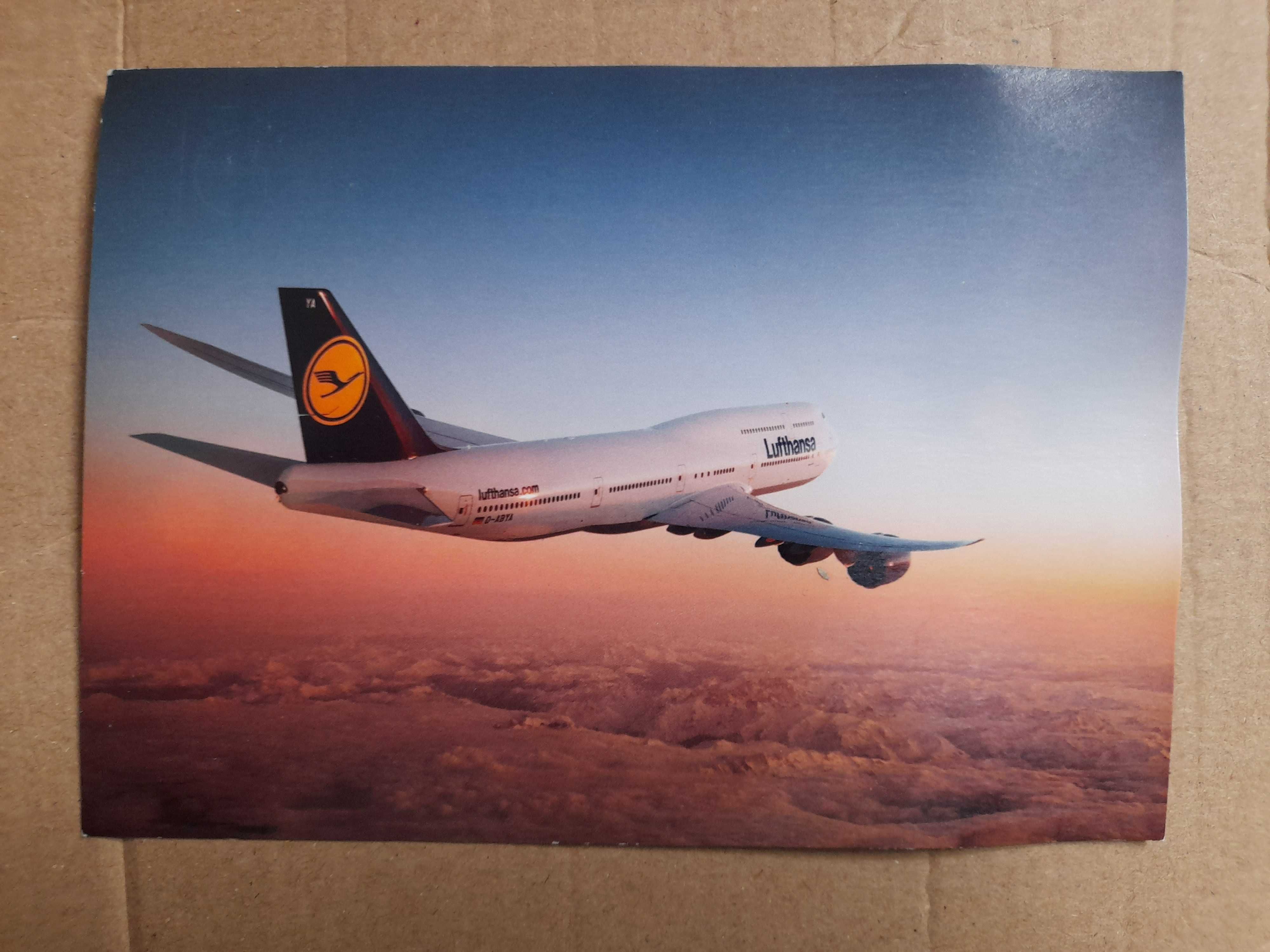 Pocztówka LUFTHANSA Boeing 747-8 bez obiegu