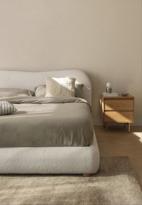 Cama com armazenamento Winselet Chenille Branco Marfim