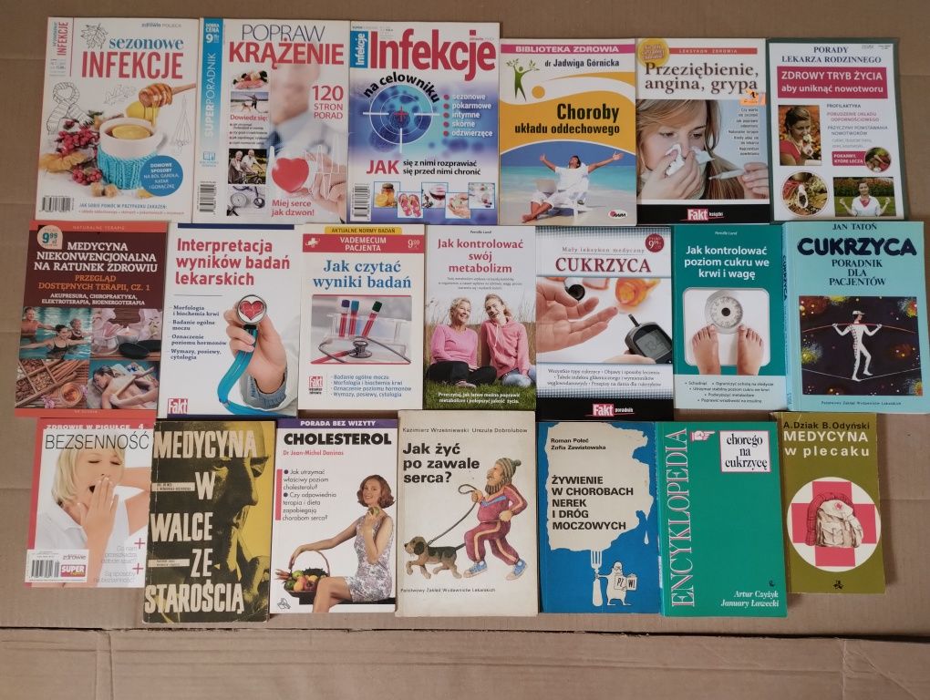 20 książek o zdrowiu, badaniach, infekcjach, cukrzycy i diecie
