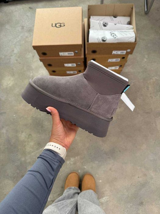 Женские Угги Ugg dipper platform grey / Угги зимние LUX 37 38 39
