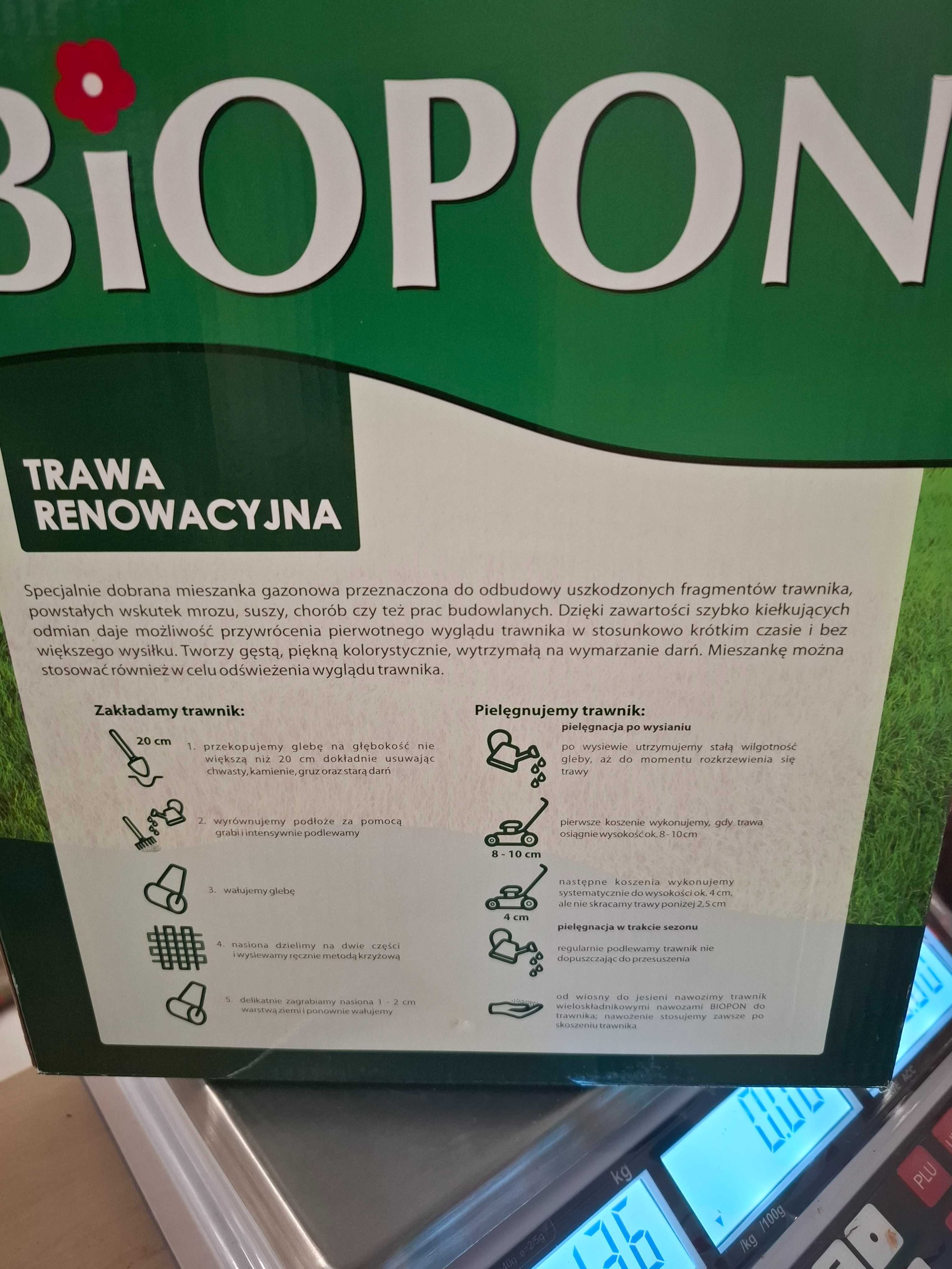 TRAWA Renowacyjna  BIOPON Nasiona  TRAW 1kg - 40m²