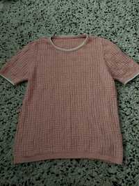 Sweterkowa bluzka z krotkim rekawem r. M/L