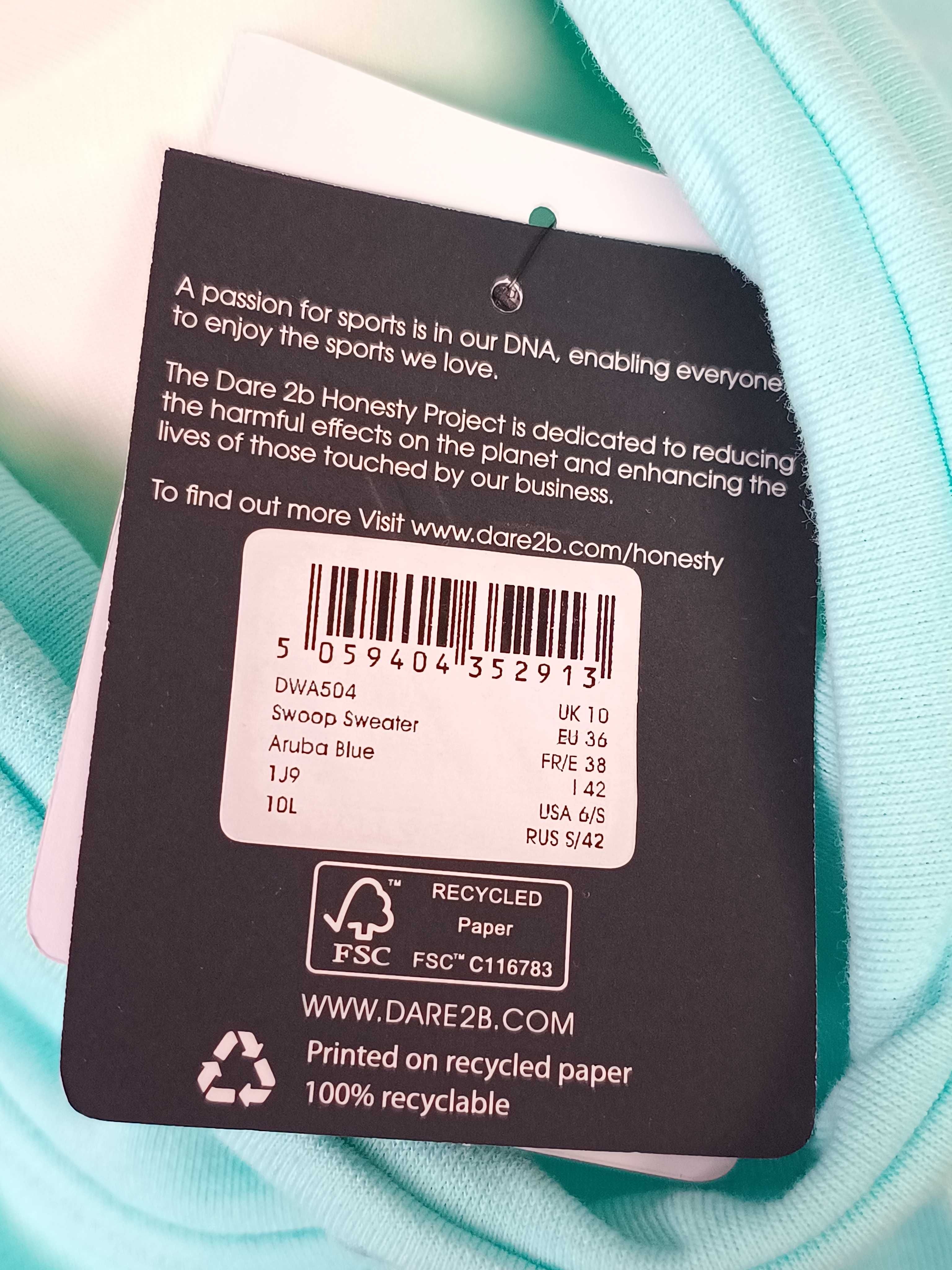 Nowa niebieska bluza golf wysoki kołnierz bawełniana damska Dare2b 36
