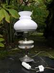 Lampa elektryczna srebro alabaster