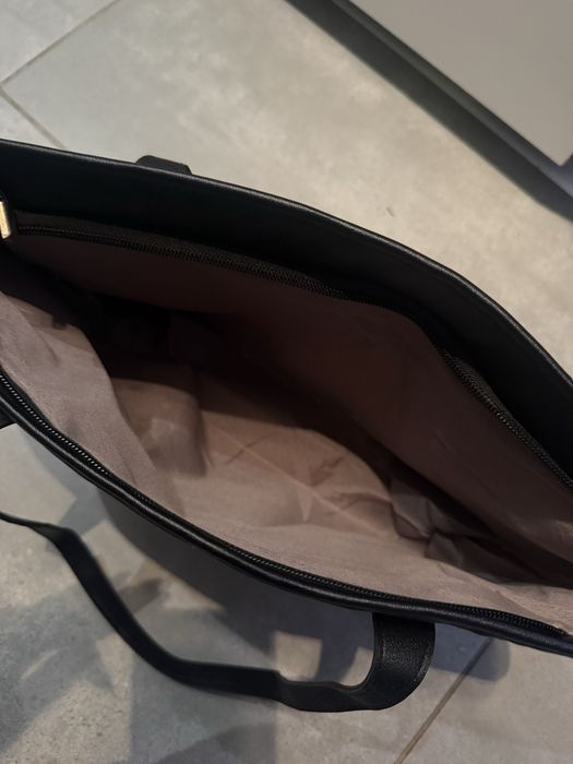 NOWA Letnia Torebka Pleciona Shopper Duża Zamek Beż Czarny