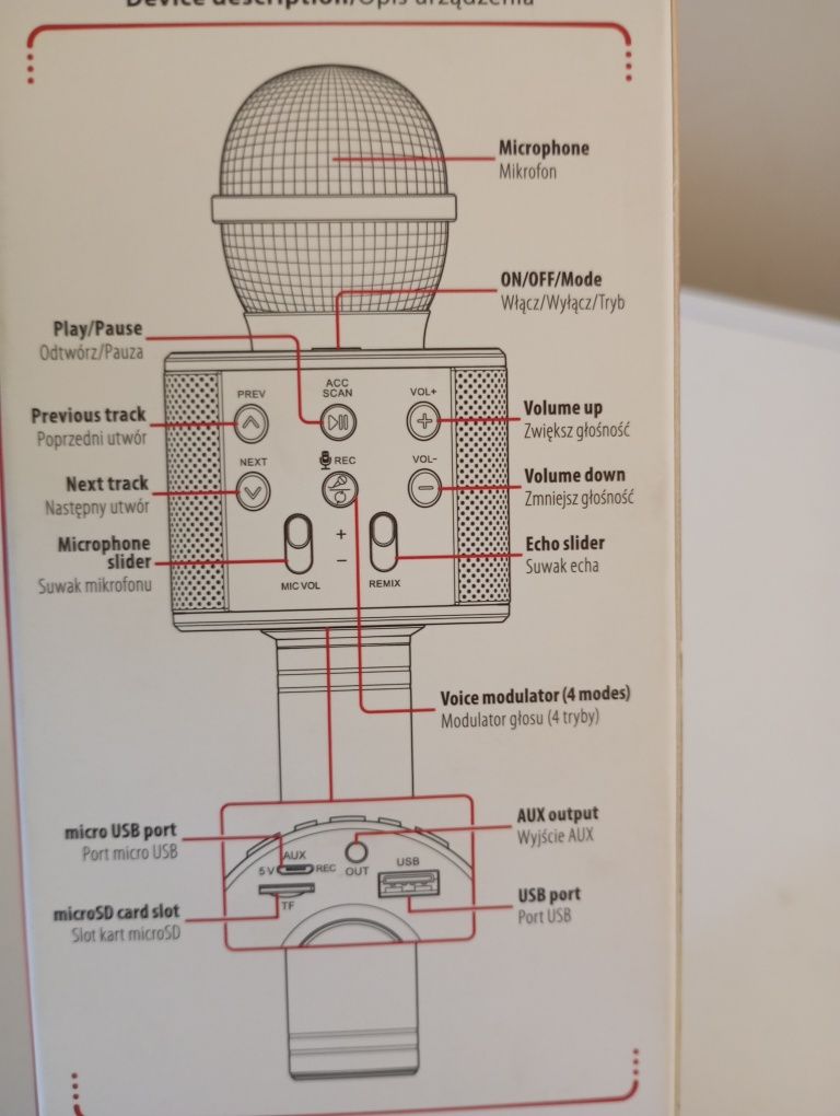 Mikrofon z głośnikiem Bluetooth Forever BMS 300 3 W różowy
