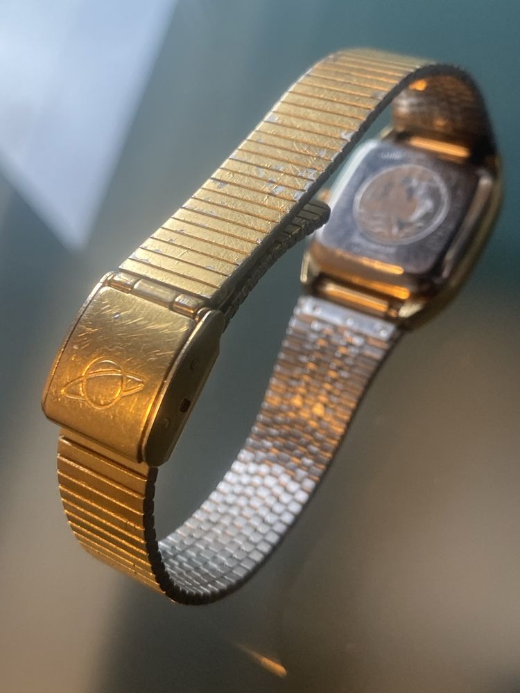 Enicar Automatic złocony damski zegarek szwajcarski Swiss Made sprawny