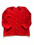 Sweter Devernois Made France francuski wełna dziewicza czerwony wool