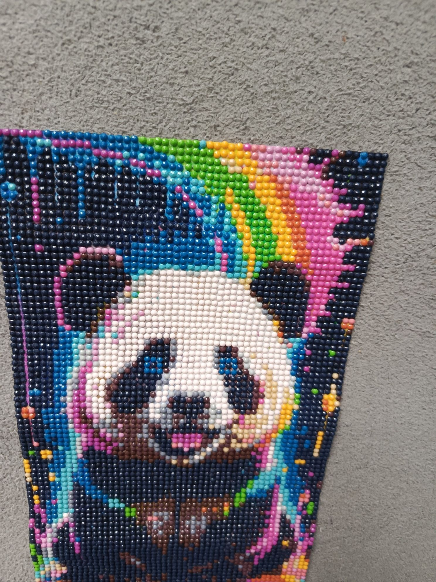 Obraz panda tęcza obrazek zdjęcie ozdoba diamenty malowanie diamentami