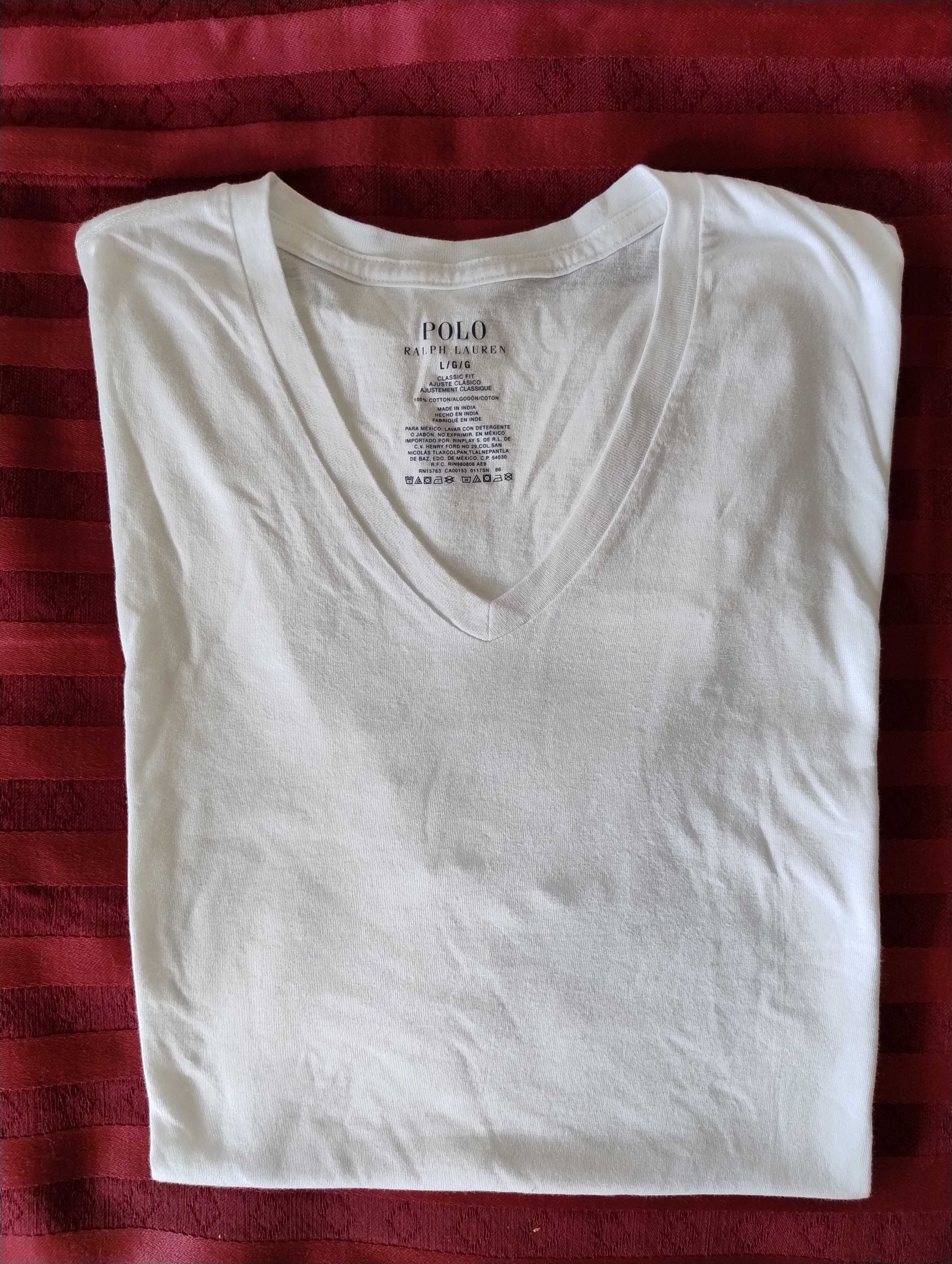 SUPER CENA T-shirt biały koszulka męska POLO RALPH Lauren r. L st bdb.