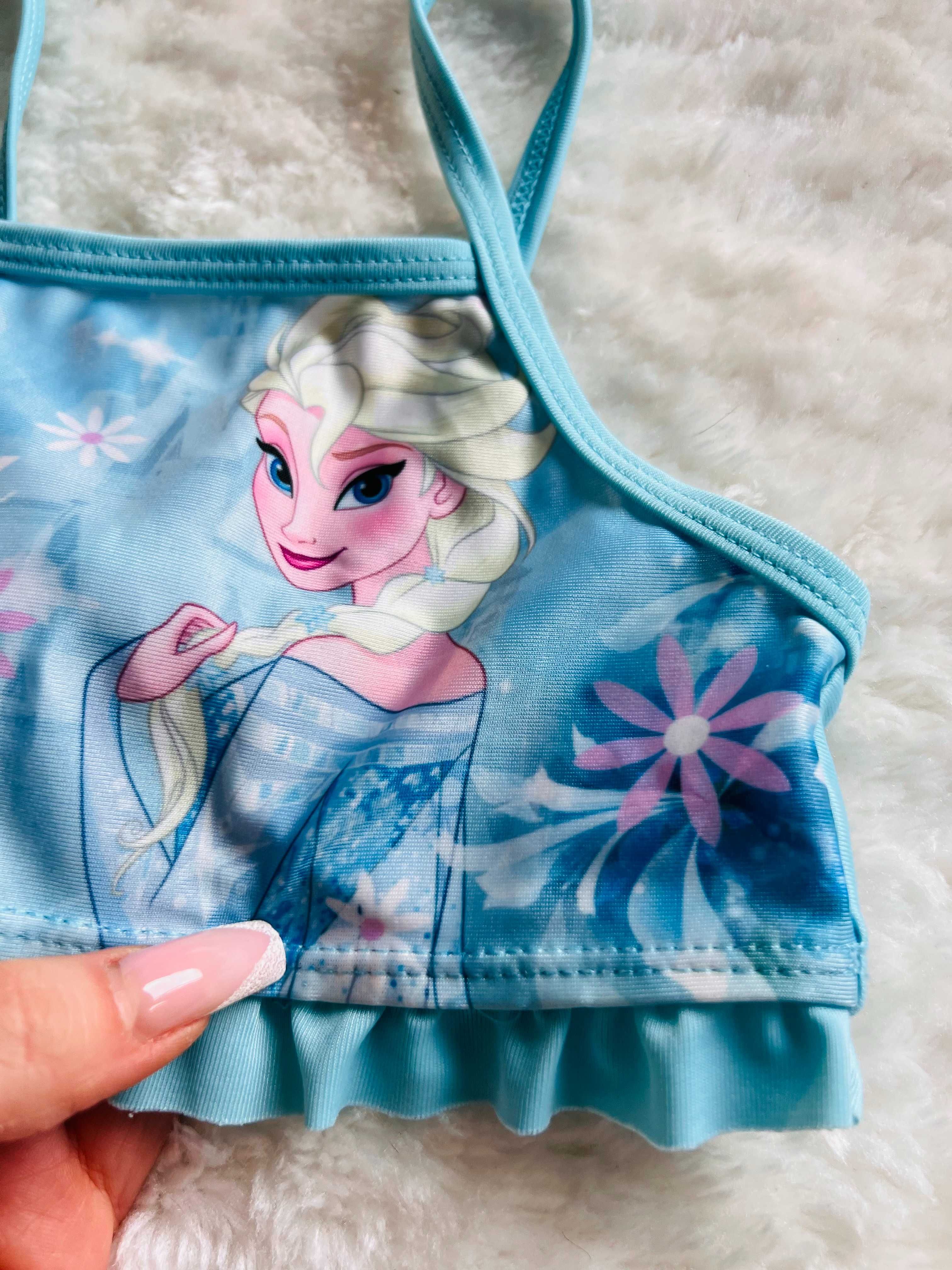 H&M Dwuczęściowy kostium strój kąpielowy Frozen Elsa 98-104 cm