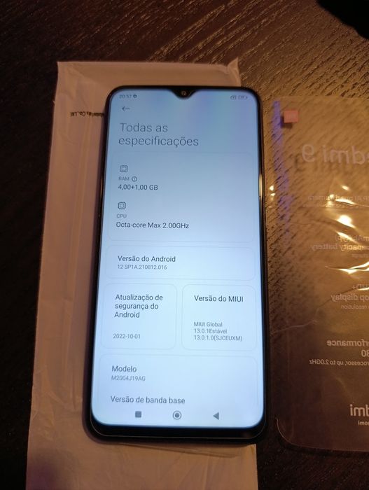 Telemóvel Xiaomi Redmi 9, 4Gb + 64Gb