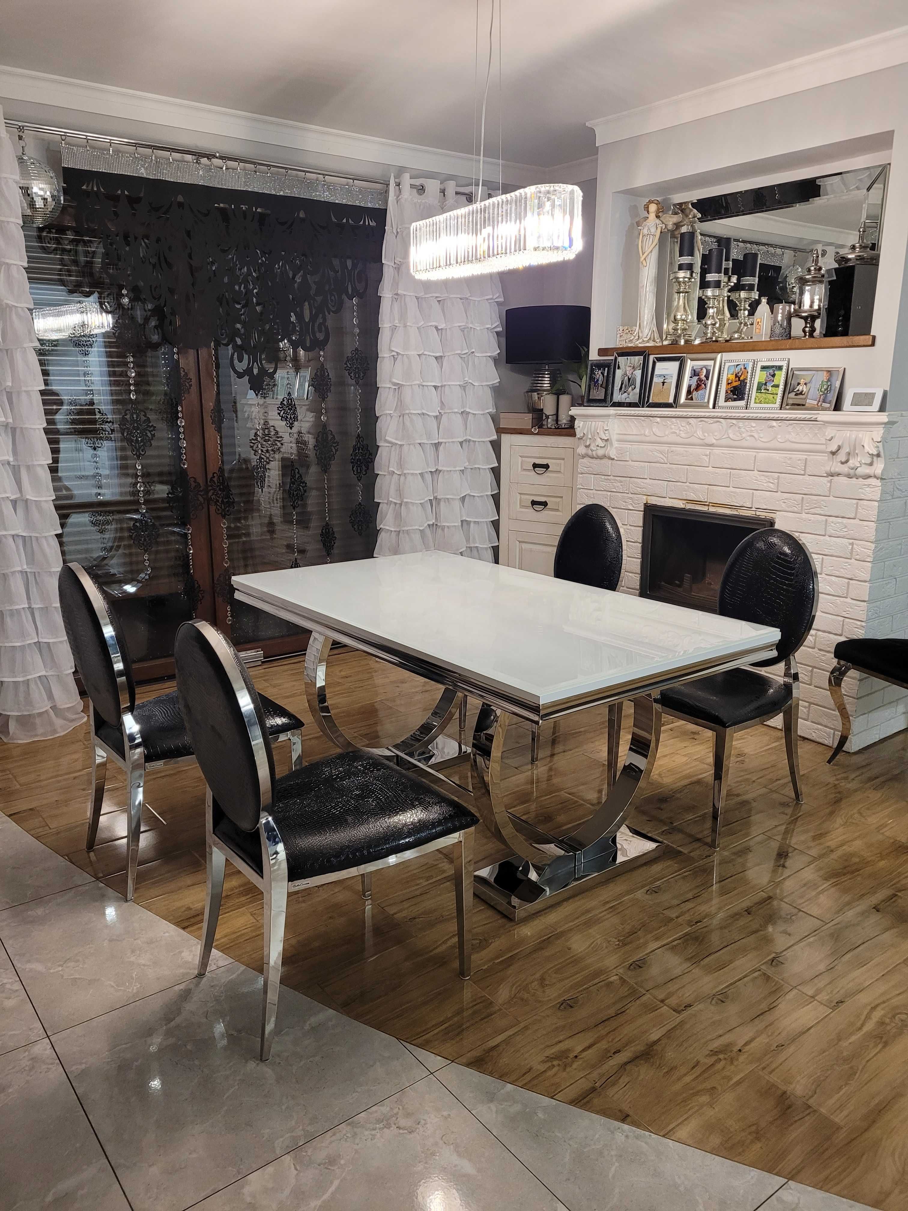 Stół Luxury Srebrny, stół glamour, AKANT Meble