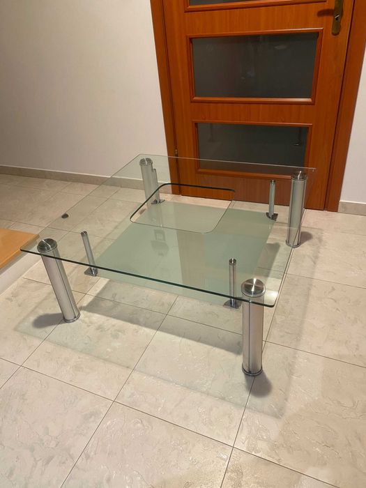 Stolik szklany ława szklana stół szklany 100x100cm szyba 1cm hartowana