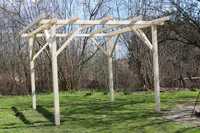 Pergola tarasowa drewniana altana 3,5m x 3,5m montowana na kołki