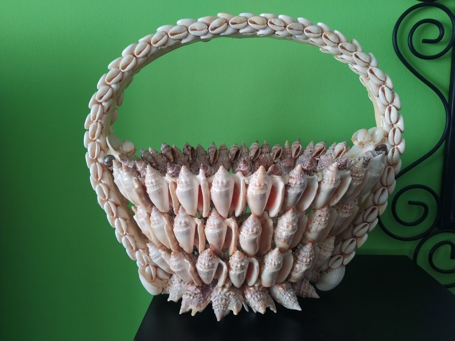 Cesto de búzios e conchas artesanal casa quarto apartamento vivenda.
