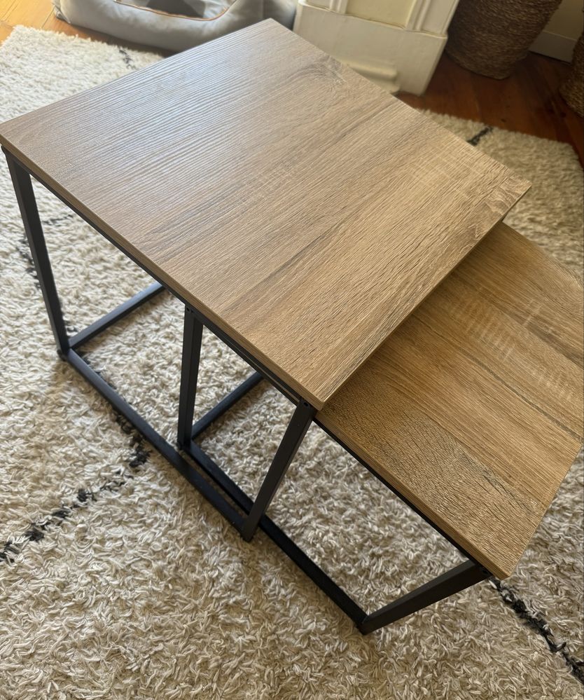 Conjunto de 2 Mesas Laterais / de Apoio – Estilo Industrial