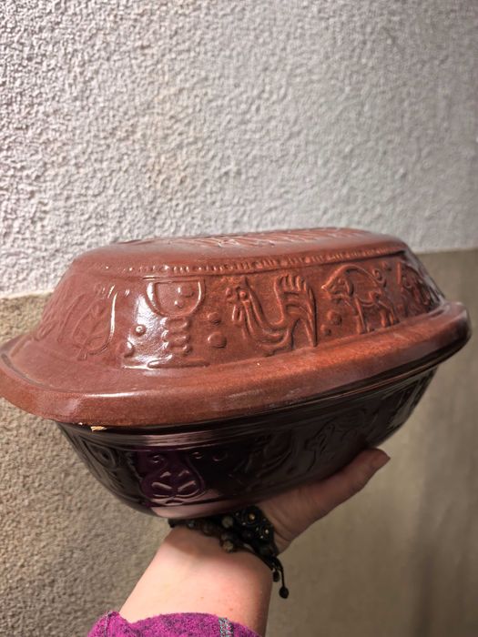 Unikatowa brytfanna termoodporna ceramika gęsiarka PRL