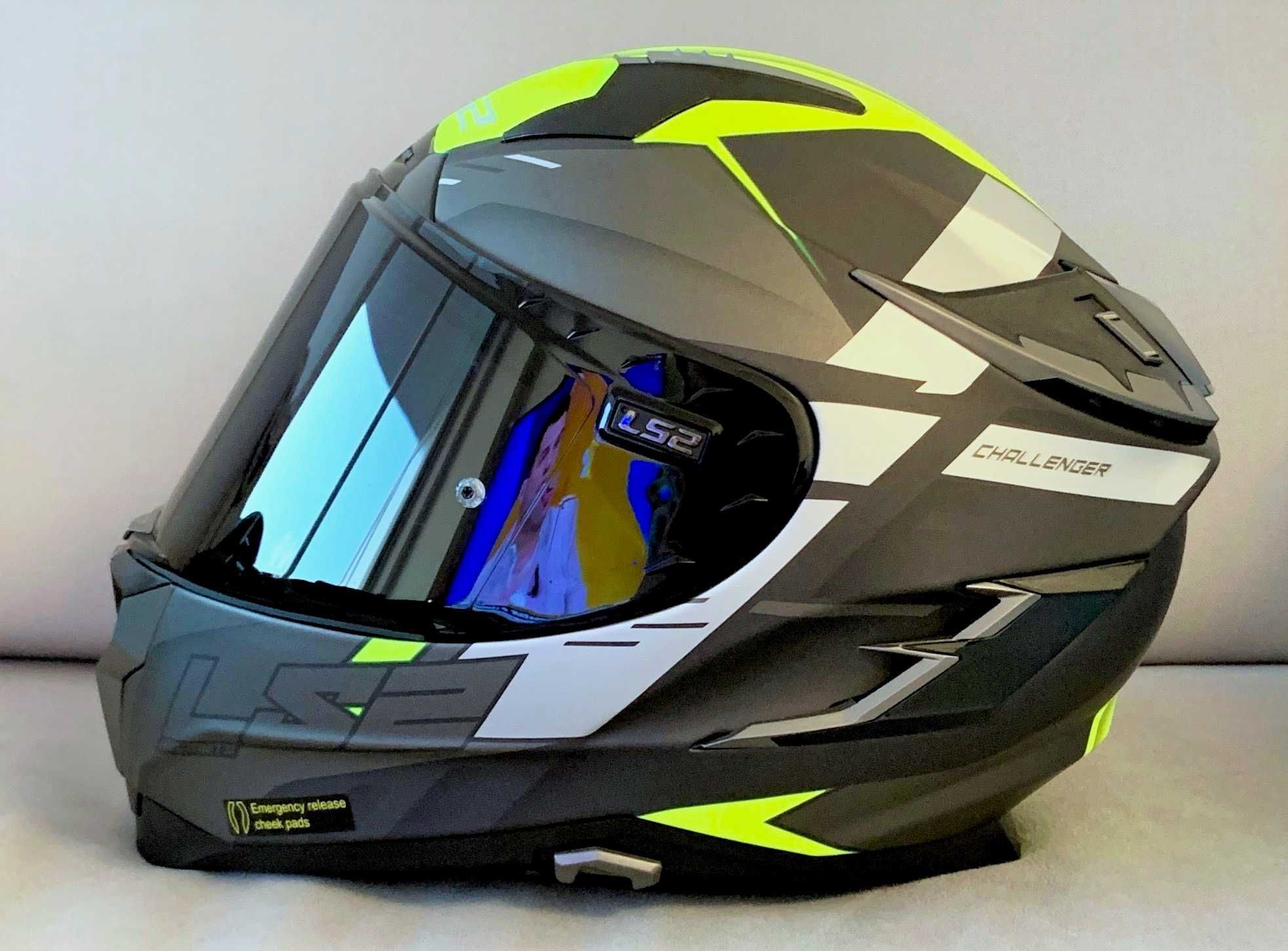 Capacete LS2 Challenger Titânio Fluo.Carbon/Kev.NOVO 40% Desconto. M-L