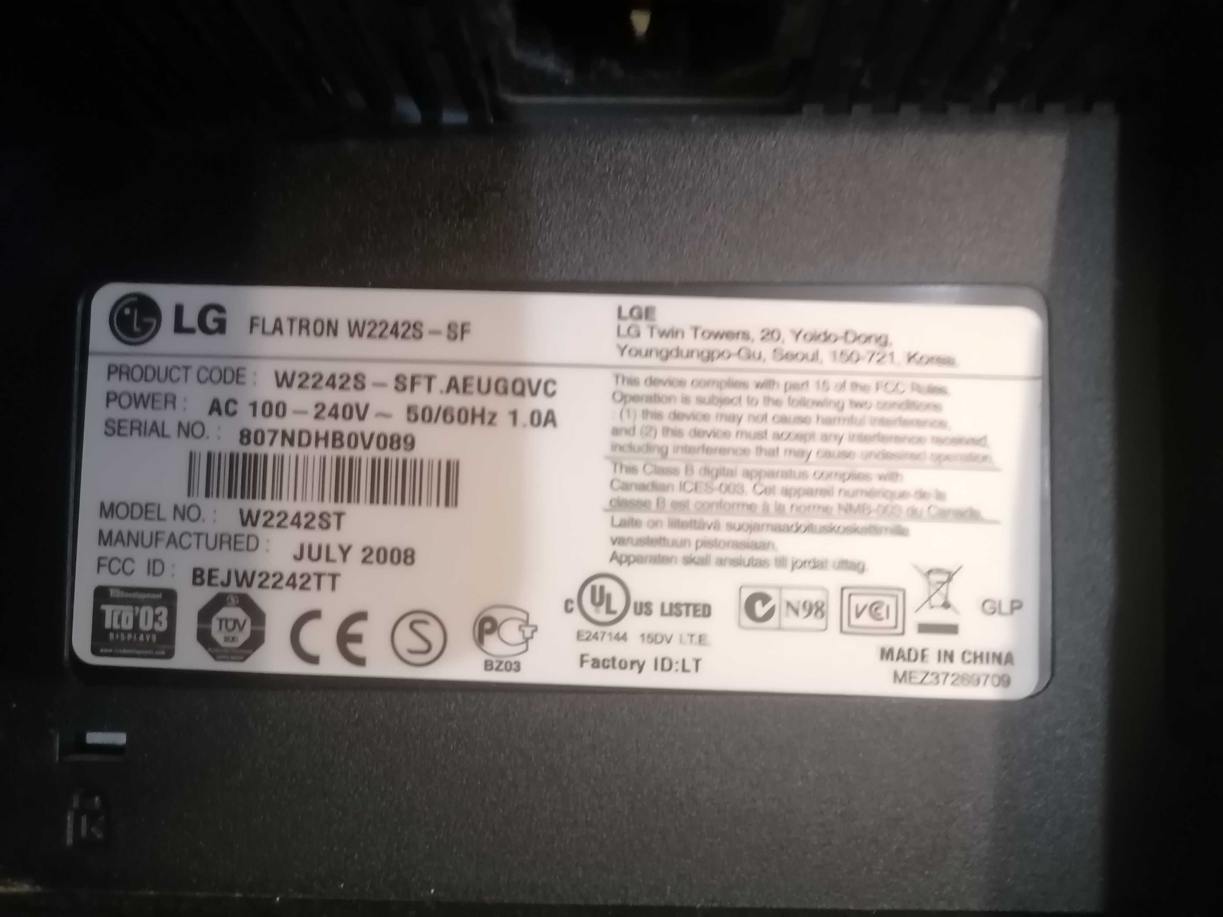 LG Flatron 22.5 д .e 2242s монитор