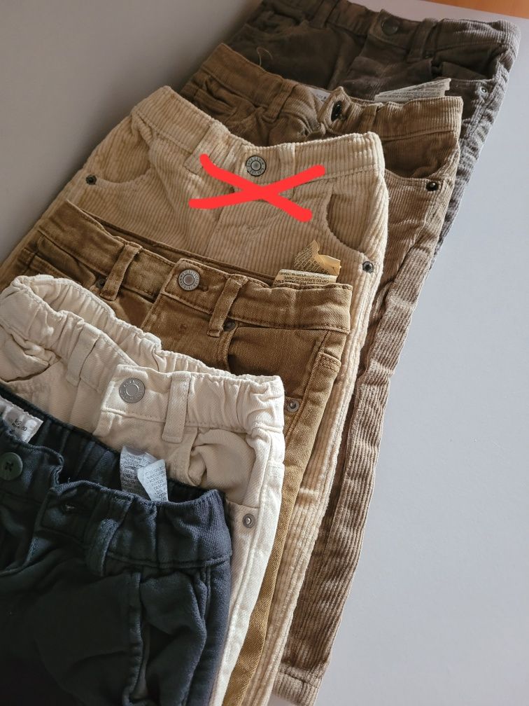 Spodnie jeansy sztruks zara 80 i 86
