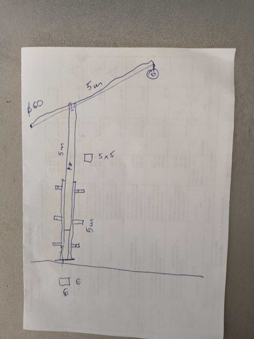 Wyciągarka + żuraw mocowany do ściany wys. 8 m - komplet