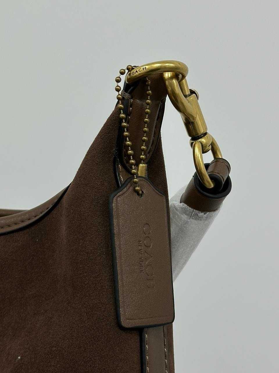 Жіноча сумка Coach Juliet Shoulder Bag Brown Suede / сумочка Коуч