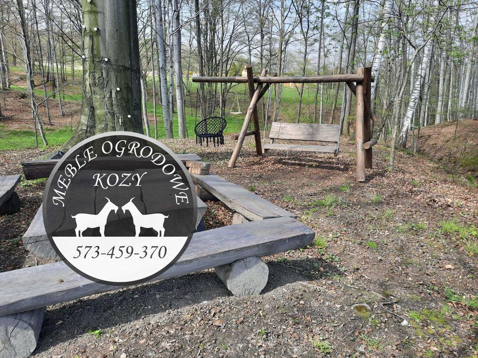 PROMKA! Drewniana huśtawka ogrodowa z grubych bali / Plac zabaw Stelaż