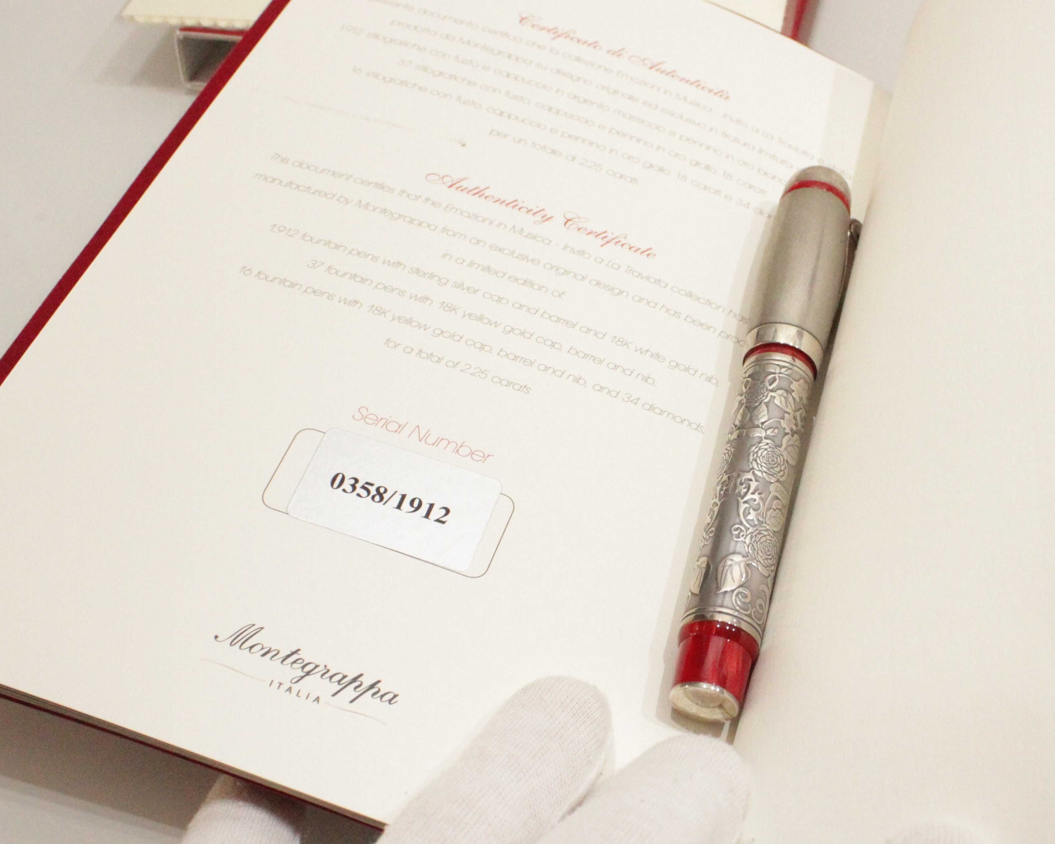 Montegrappa La Traviata Caneta Rara de Prata serie limitada