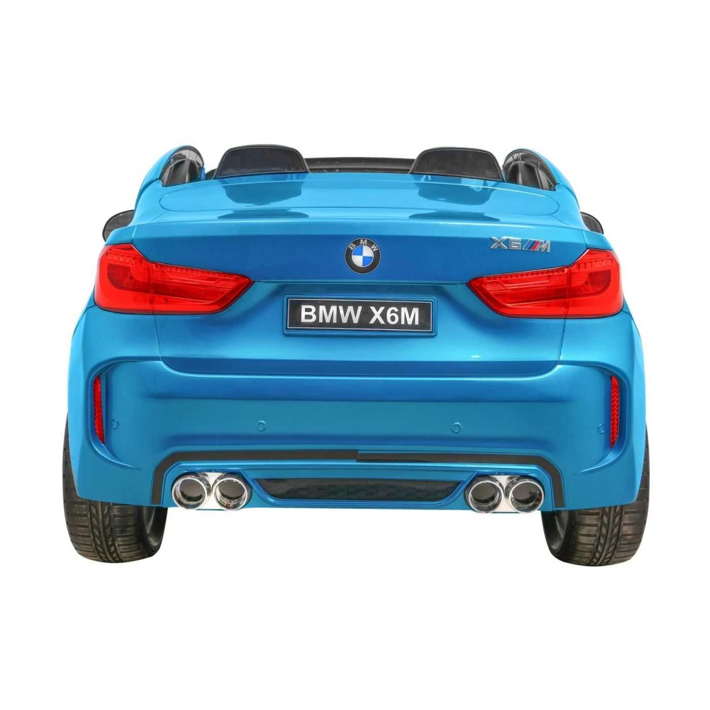 BMW X6M XXL dla 2 dzieci Lakier Niebieski Pilot Ekoskóra MP3 LED pasy