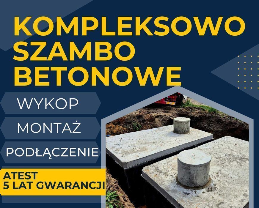 Szamba Betonowe 10m3 WYKOP  Zbiornik Na Deszczówkę szambo PIWNICA