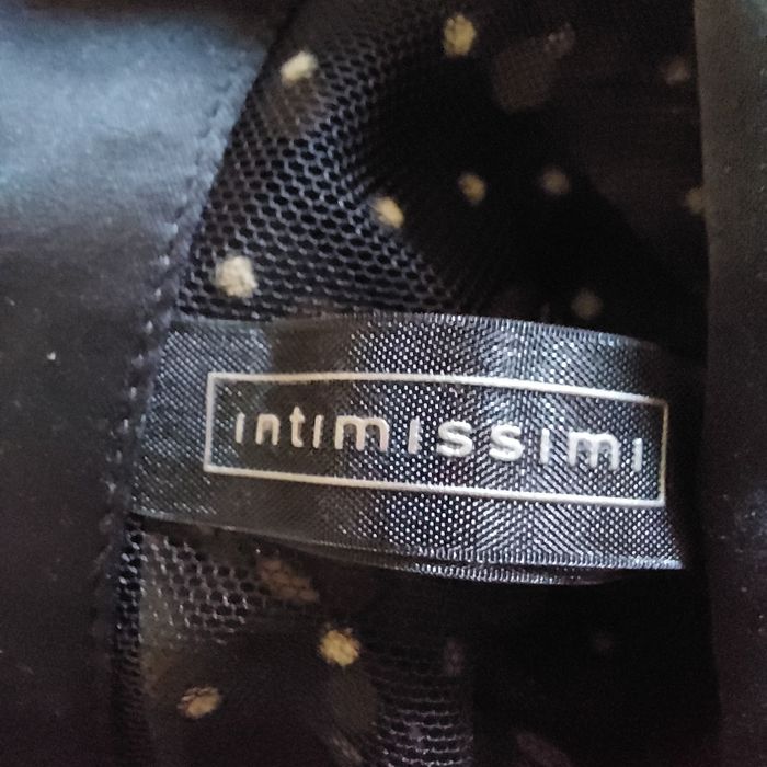 Tiulowa czarna bluzka w kropki Intimissimi
