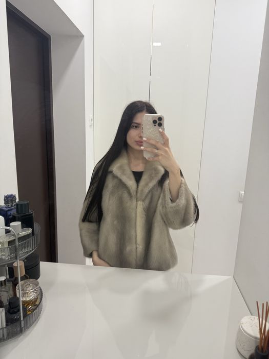 Шуба норкова блакитна
