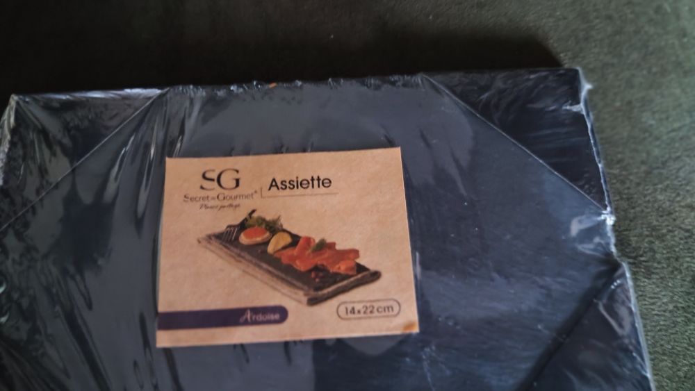 Podkładki pod kubek kamienne z łupka plus taca z łupka nowe