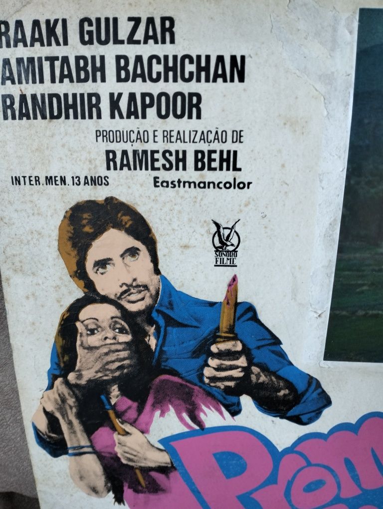 Antigo cartaz de cinema Promessa de Amor/ Kasme Vaade 1978