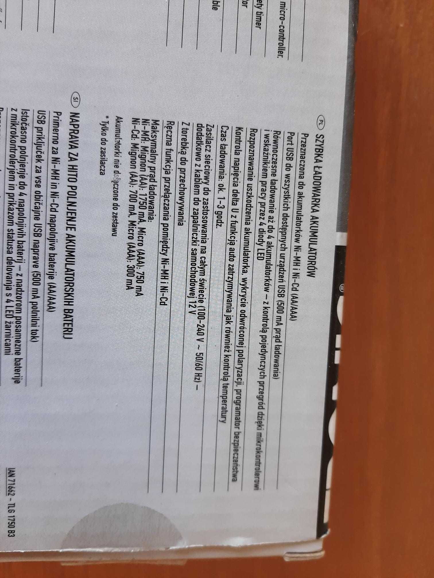 szybka ładowarka akumulatorów AA i AAA, marki TRONIC, nowa