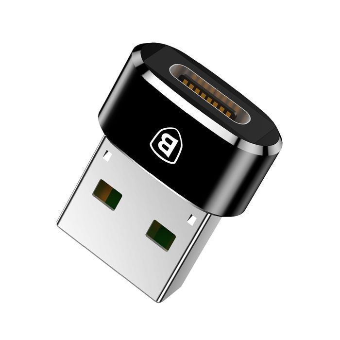 Adapter USB Type-C na USB, Czarny - Baseus, Przejściówka