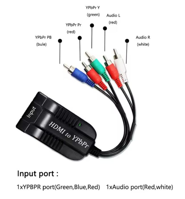 Кабель-конвертер компонентний YPbPr+audio (5*RCA) to HDMI
