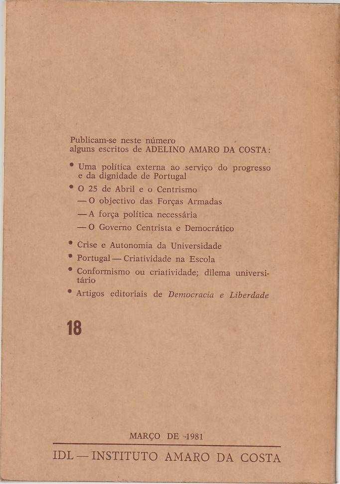 Democracia e Liberdade – Escritos de Amaro da Costa-IDL