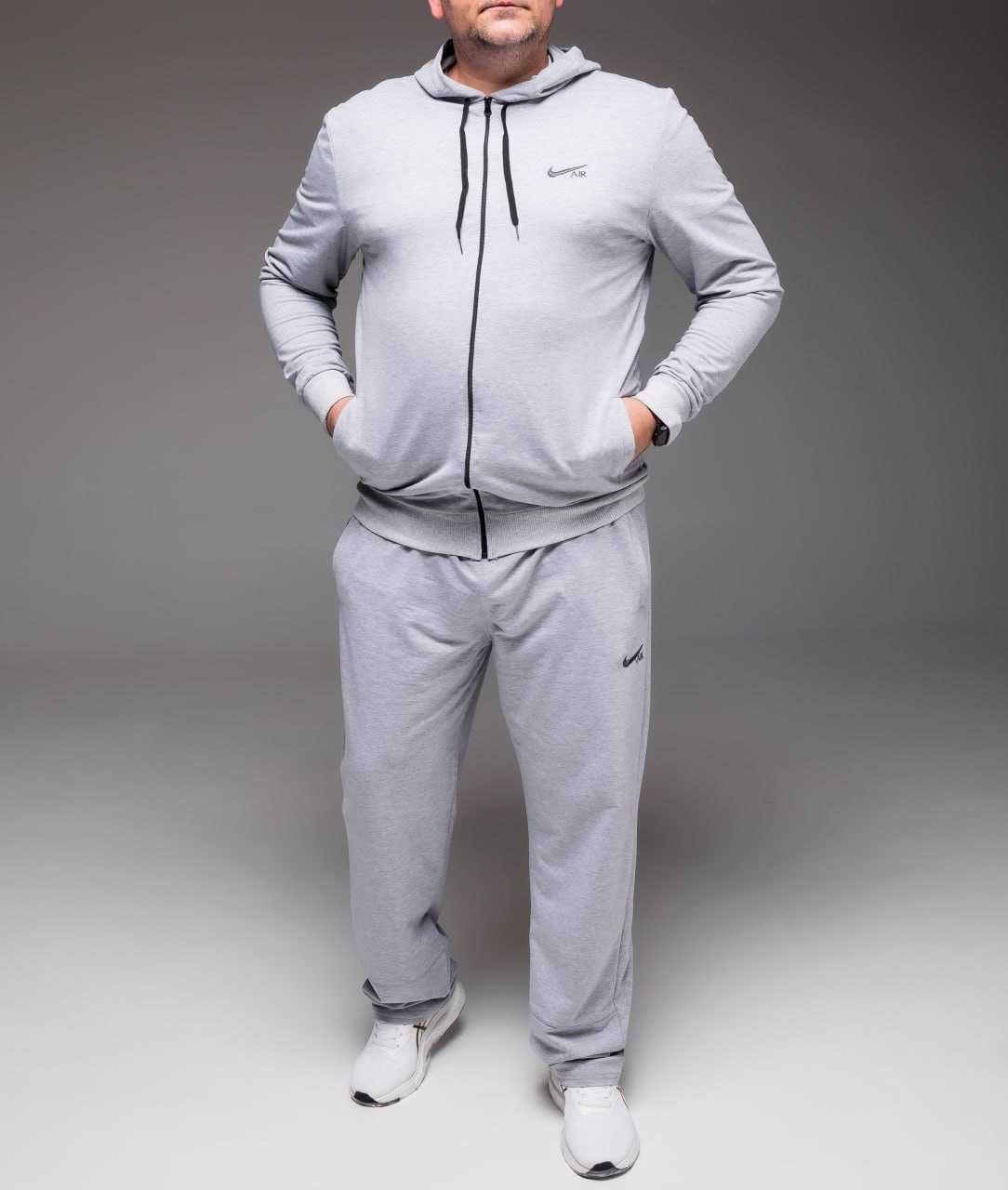 Спортивний костюм мужской весенний Nike серый большие размеры