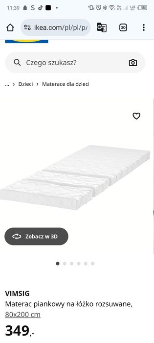 Łóżko Minnem Ikea rosnące z dzieckiem.
