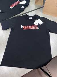 Черная футболка с принтом Vetements коттон мужская футболка f623