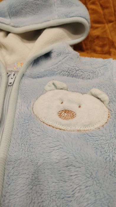 Kombinezon polarowy rozmiar 74 stan idealny niebieski miś zima