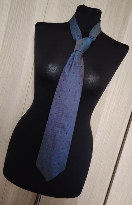 KappAhl granatowo-niebieski metaliczny krawat
