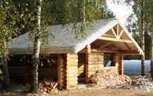 Sauna wolnostojąca,  sucha lub parowa, w ogrodzie lub na tratwie.