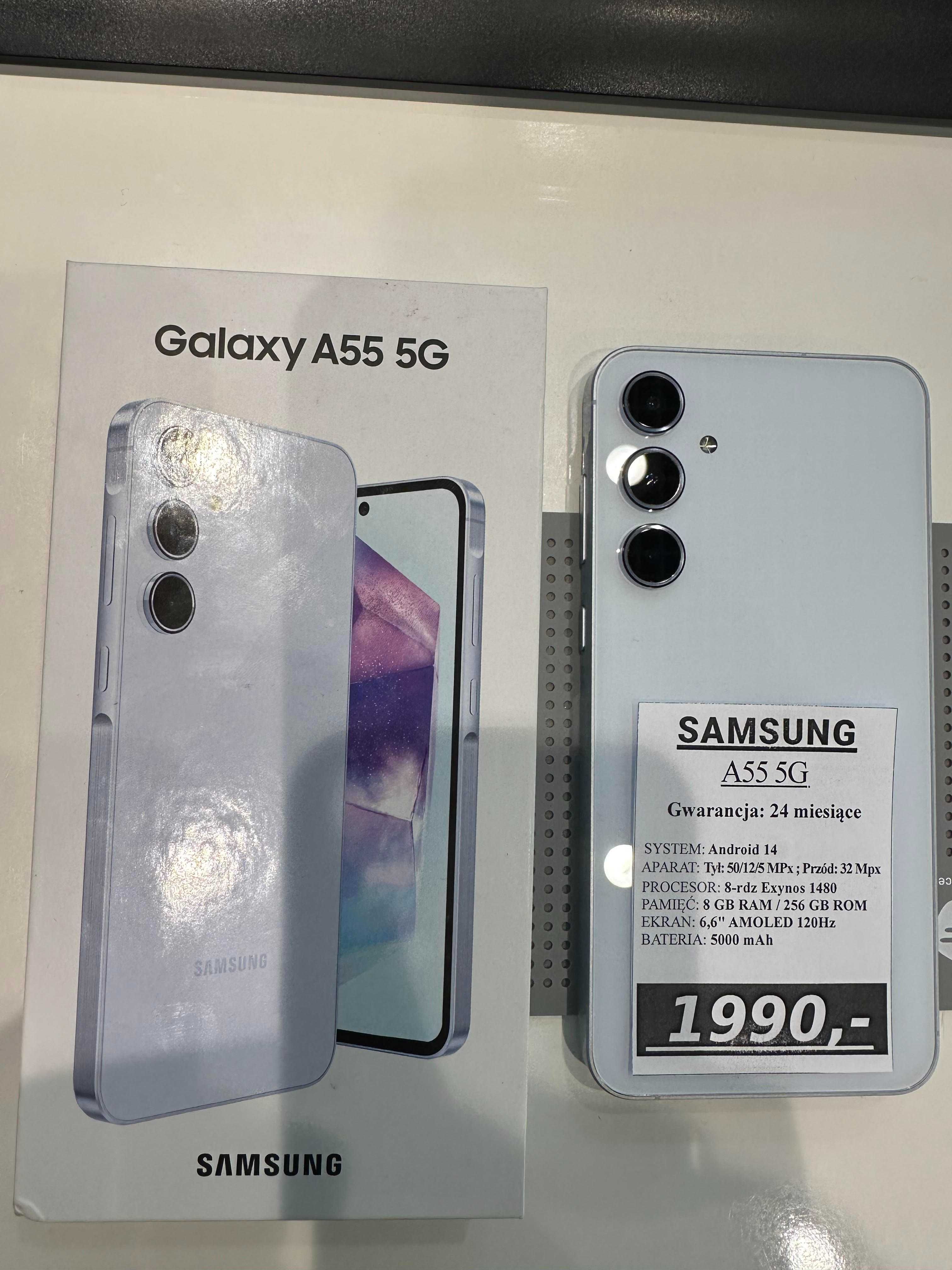 Samsung A55 256 gb 24 m-ce gwarancji