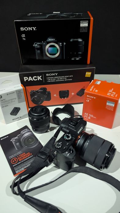 Sony A7 II Full Frame + 28-70mm + 50mm f/1.8 + bateria extra