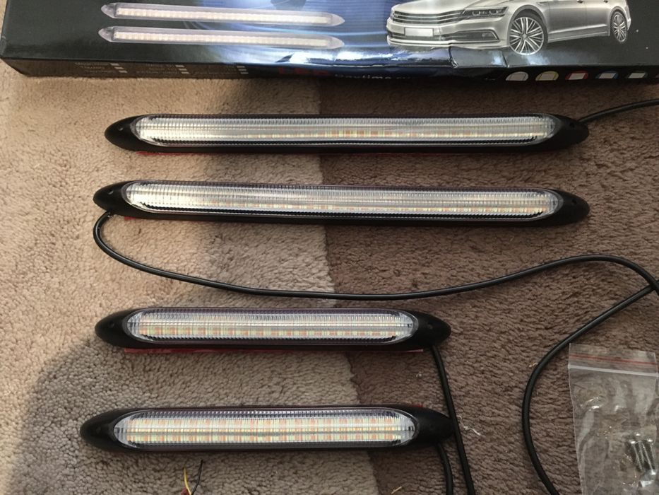 LED Дневные ходовые огни с поворотом 12v DRL ДХО Гибкие