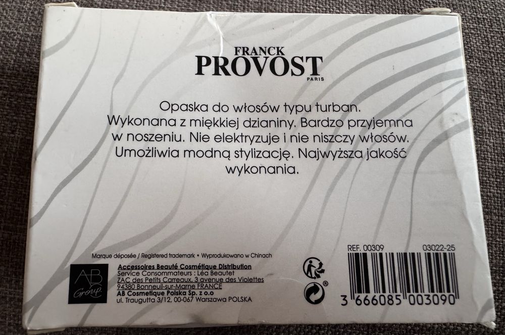 Nowa opaska do włosów typu turban Franck Provost