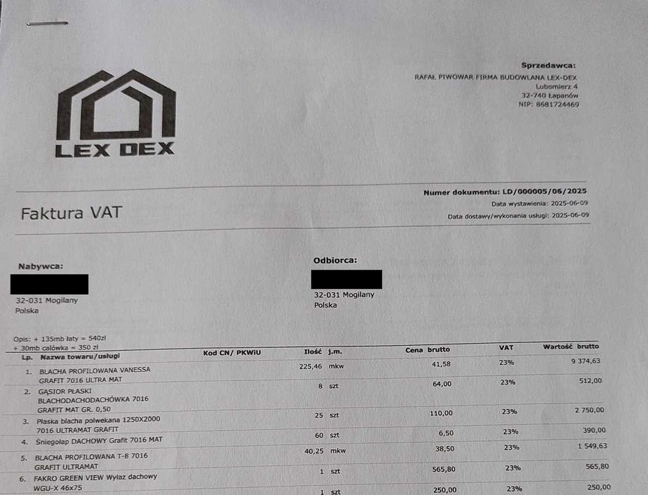 Blacha dachówka modułowa Budmat Vanessa Ultra Mat kolor grafit 7016